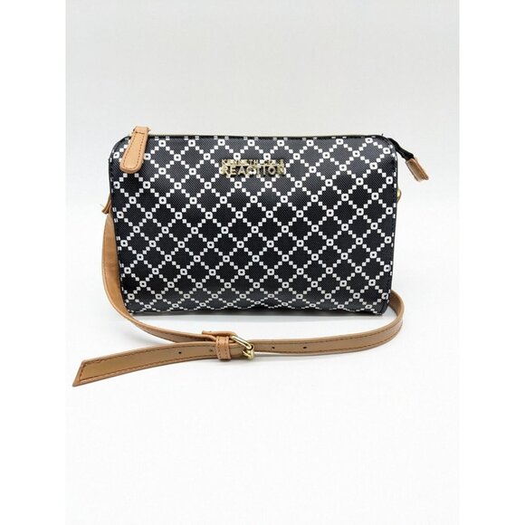 KENNETH COLE REACTION faux-leather women's crossbody bag - BLACK/WHITE - Picture 2 of 9